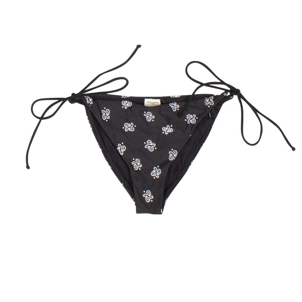 SAINT LAURENT Black Bandana Print Bikini Bottom Size S $460 - Picture 1 of 3